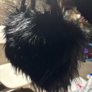 Black fur bag